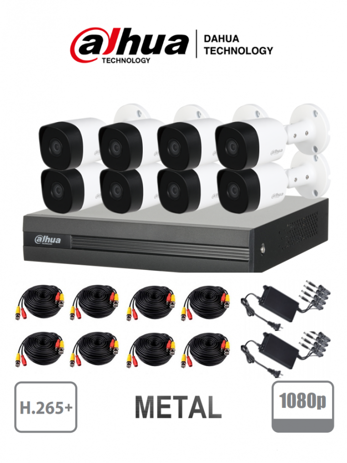 KIT 8 CAMARAS 2MP Metalicas